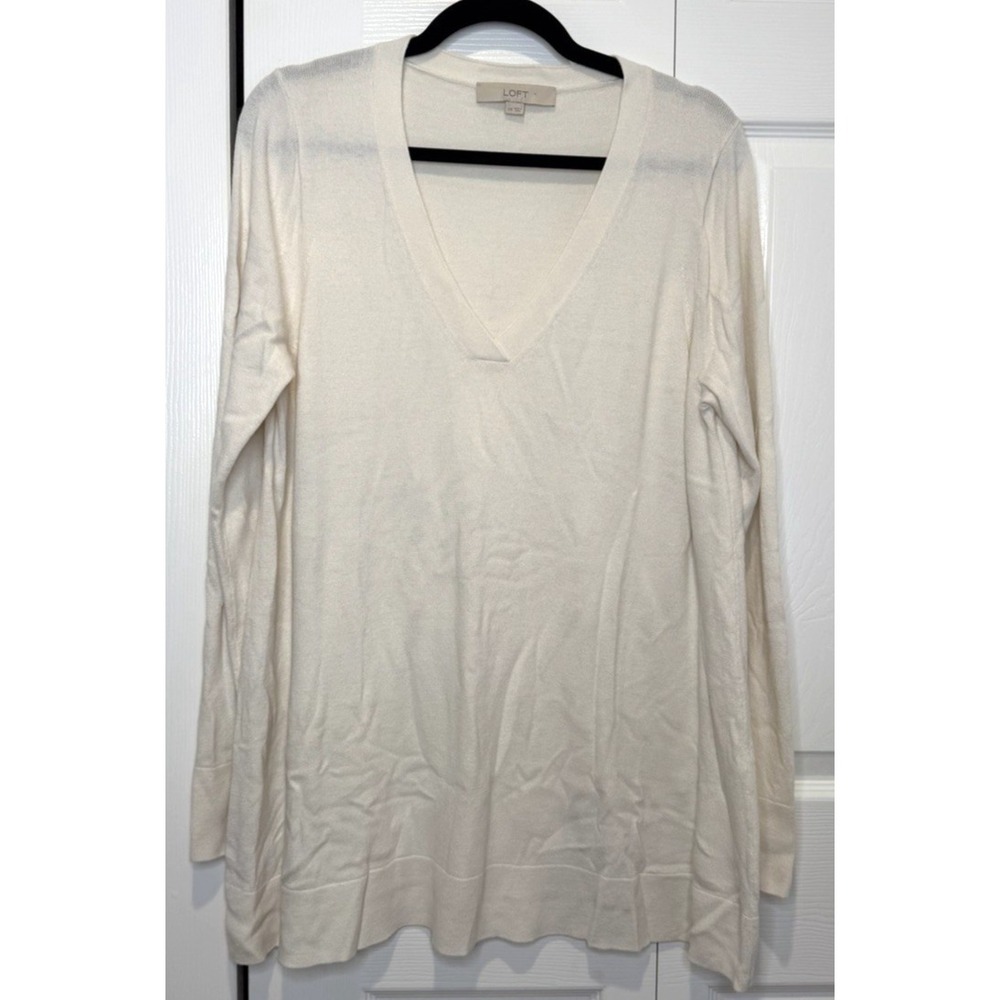 Loft Womens‎ Knit Sweater Size LM Soft Minimalist Capsule Parisian Quiet Luxury